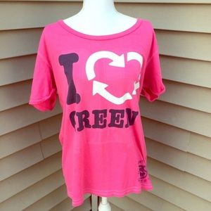 PINK Victoria’s Secret I love green t shirt